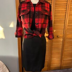 Vibrant Red Plaid Flannel Shirt